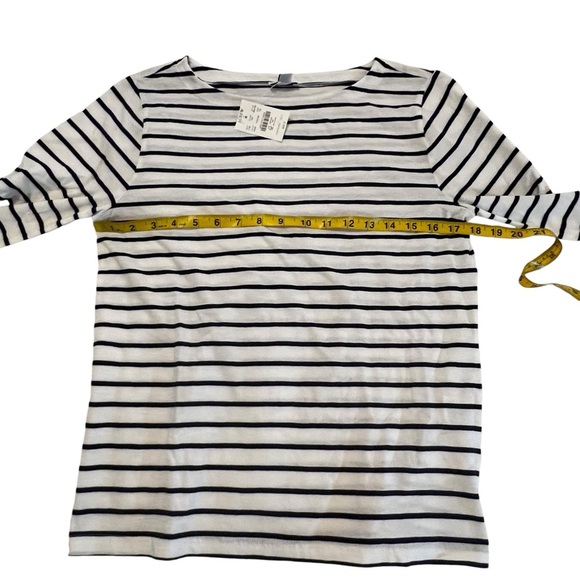J Crew three-quarter sleeve striped cotton shirt size XS nautical beachy NWT - Picture 5 of 10